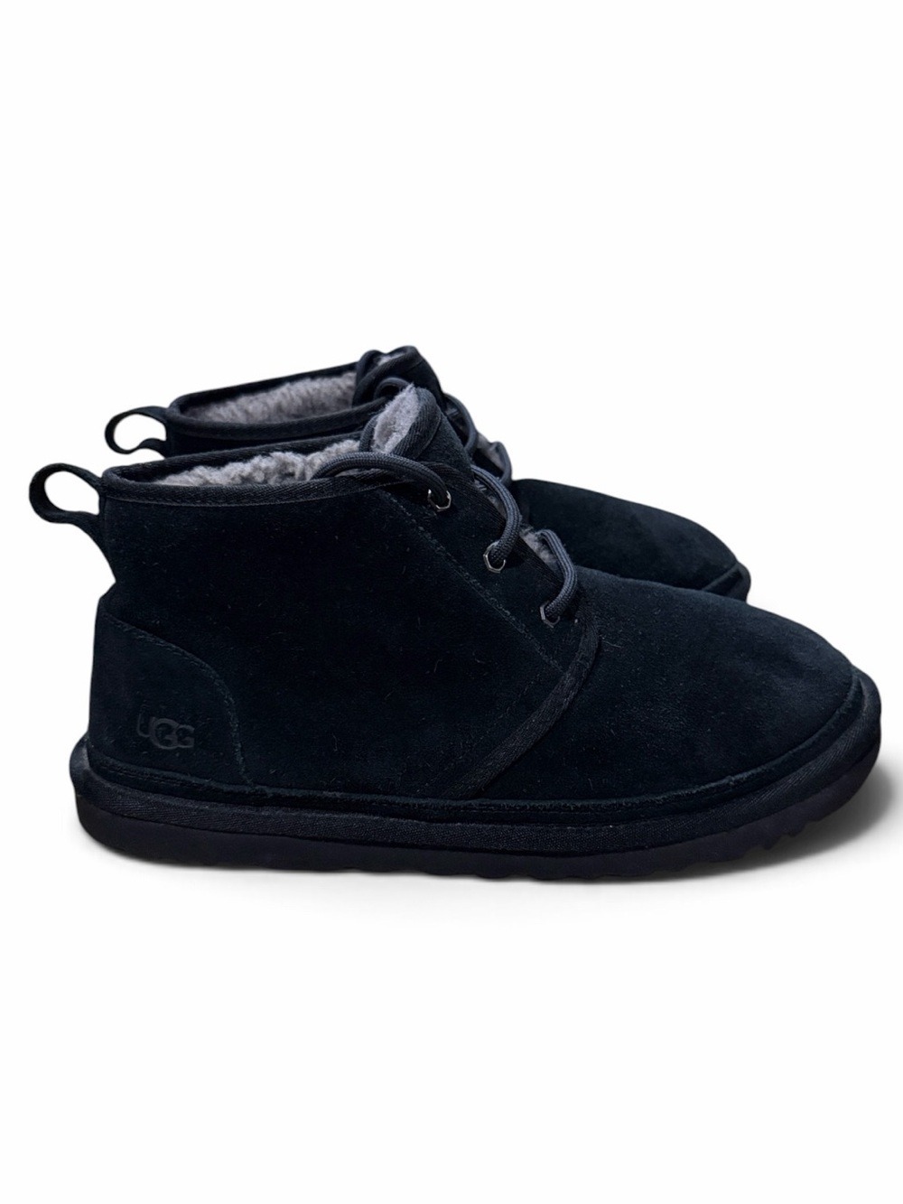 UGG Neumel Black Suede Lace Up Chukka Boots Size 10